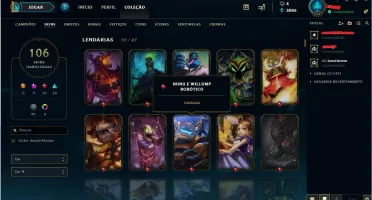 Conta League of Legends Gold 5 106 skins 4 campeões faltando