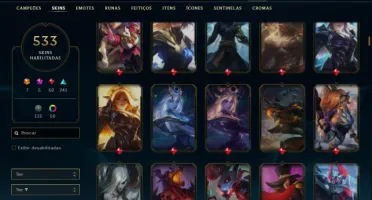 Platina 4 com TODOS os champs e 533 Skins (7 Ultimates)