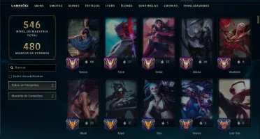 Bronze 3 com TODOS os Champs e 288 Skins +7 Prestigios