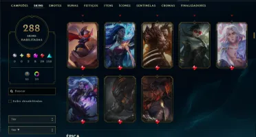 Bronze 3 com TODOS os Champs e 288 Skins +7 Prestigios