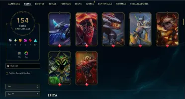 Platina 3 com TODOS os Champs e 154 Skins +13 Vitoriosas