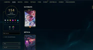 Platina 3 com TODOS os Champs e 154 Skins +13 Vitoriosas