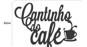 Kit 4 Peças Cantinho do Café em MDF Preto 30 cm