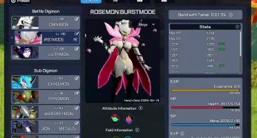 Conta Digimon Super Rumble-Omnimon,Lilithmon e RosemonBurstM