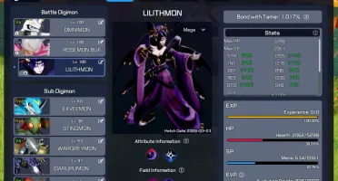 Conta Digimon Super Rumble-Omnimon,Lilithmon e RosemonBurstM