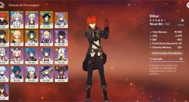 DILUC + ZHONGLI C1 + VENTI + XIAO +KEQING+3 ARMAS 5 * AR 51