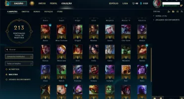 Conta League of Legendes Level 57 Borda GOLD 69 champs