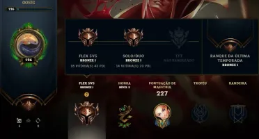 League Of Legends Bronze 1, 19 Skins, servidor BR