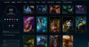 Platina 4 com 75 Champs e 46 Skins ( SUP / ADC / MID )