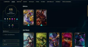 Platina 4 com 75 Champs e 46 Skins ( SUP / ADC / MID )