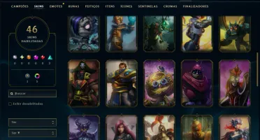 Platina 4 com 75 Champs e 46 Skins ( SUP / ADC / MID )