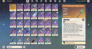 Xiao + Lança de Jade, Hu tao e Albedo.