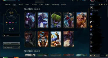 Conta lol LVL 113 com 101 Champions e 28 Skins(BordaPlatina)
