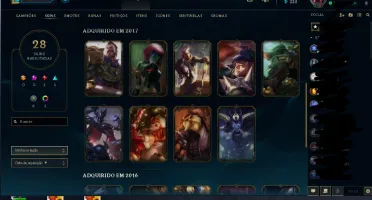 Conta lol LVL 113 com 101 Champions e 28 Skins(BordaPlatina)