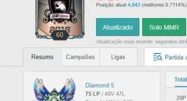 Conta Diamante 5 85 skins, todos os campeões