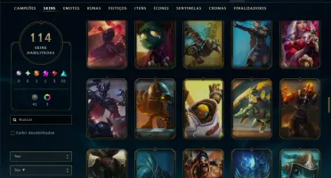 Unranked com 140 Champs e 114 Skins ( SUP / ADC / JG )