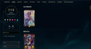 Unranked com 140 Champs e 114 Skins ( SUP / ADC / JG )