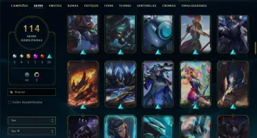 Unranked com 140 Champs e 114 Skins ( SUP / ADC / JG )