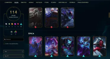 Unranked com 140 Champs e 114 Skins ( SUP / ADC / JG )