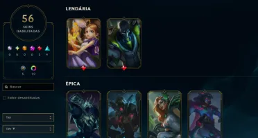 [Entrega Automática] Conta Lol Ouro, 56 Skins, 2 Lendárias