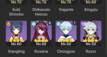 Conta AR 53 - Alhaitham + Wanderer + Xiao + Cortadora da Név
