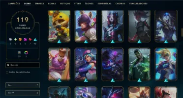 Unranked com TODOS os Champs e 119 Skins ( MID / JG / ADC )