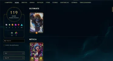 Unranked com TODOS os Champs e 119 Skins ( MID / JG / ADC )