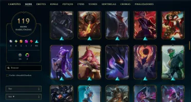 Unranked com TODOS os Champs e 119 Skins ( MID / JG / ADC )