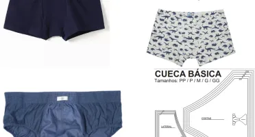 Kit Molde de Cuecas Básicas para Costura Qualidade em Moldes