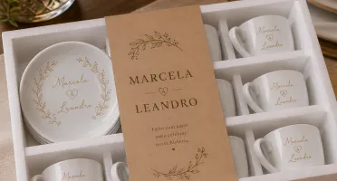 Jogo de Xícaras Personalizado para Casal com 6 Peças