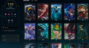 Conta League of Legends, lvl 115, todos campeões, 150 skins