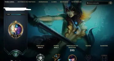 Conta League of Legends, lvl 115, todos campeões, 150 skins
