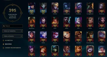 Conta League of Legends, lvl 115, todos campeões, 150 skins