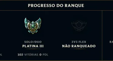 Conta LOL platina 3 + todos os champs + 170 skins