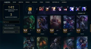 Unranked com 50 Champs e 12 Skins ( MAIN ADC )
