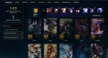 Unranked com 50 Champs e 12 Skins ( MAIN ADC )