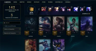Unranked com 50 Champs e 12 Skins ( MAIN ADC )
