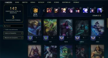 Unranked com 50 Champs e 12 Skins ( MAIN ADC )