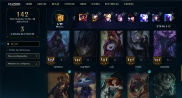 Unranked com 50 Champs e 12 Skins ( MAIN ADC )