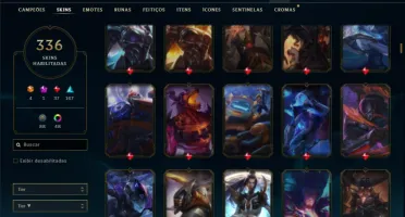 Bronze 2 com TODOS os champs e 336 Skins