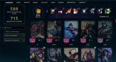 Bronze 2 com TODOS os champs e 336 Skins