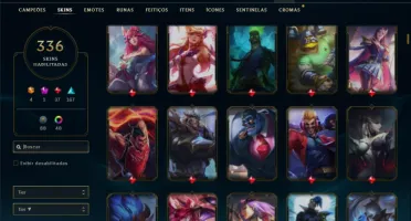 Bronze 2 com TODOS os champs e 336 Skins