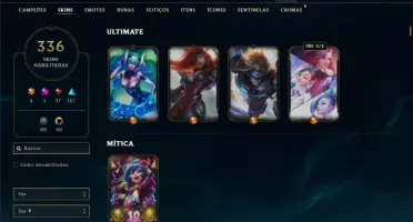 Bronze 2 com TODOS os champs e 336 Skins