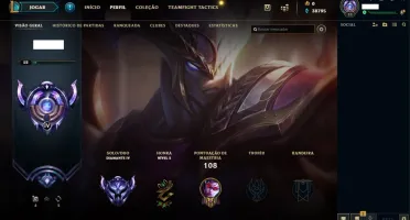 Conta lol Diamante IV Smurf 2020, 39 mil de Essência azul;
