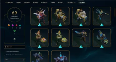 Vendo conta de lol gold 1 com 211 skins