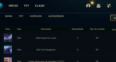 Vendo conta de lol gold 1 com 211 skins