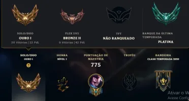 Vendo conta de lol gold 1 com 211 skins