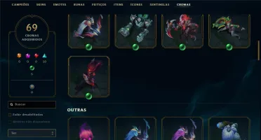 Vendo conta de lol gold 1 com 211 skins