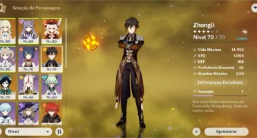 CONTA GENSHIN IMPACT - Zhongli / Keqing / Klee / Diluc
