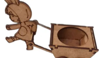 Kit cesta pascoa Marcha em MDF para ovo de 50g.